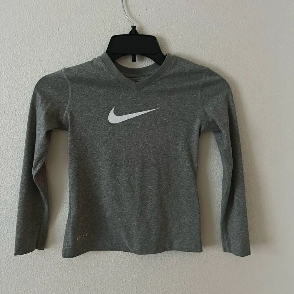Nike Dri Fit Girls Long Sleeve Athletic V Neck Shirt size XS